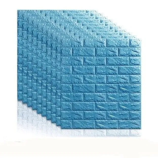 Tapet 3D / Cărămizi sky-blue 77x70x0-65-cm