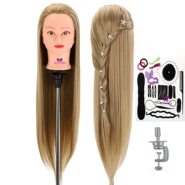 Hairdresser Training Kit - head with wig + set for braiding