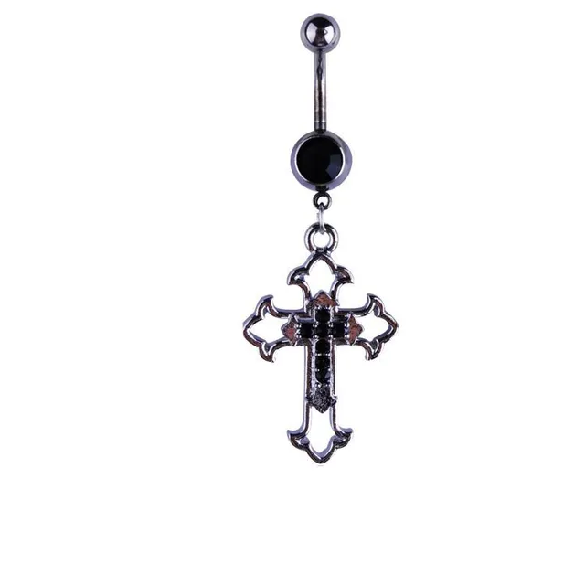 Fashion belly button piercing with cross-shaped pendant