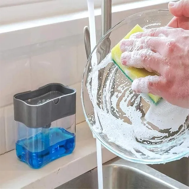 Practical soap dispenser and sponge holder