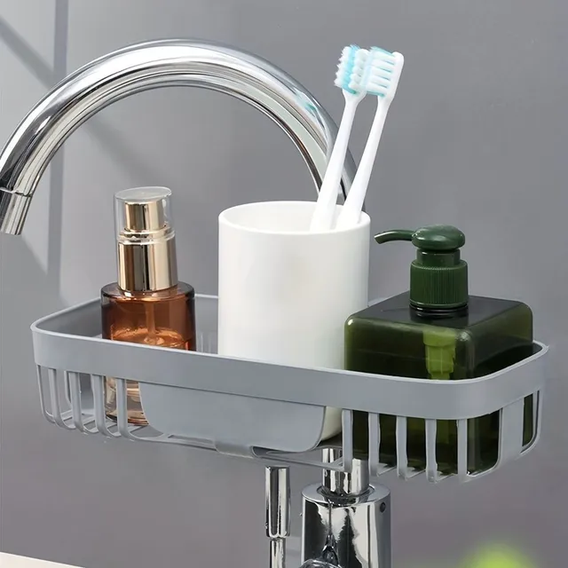 Elegant sponge and soap organizer over the sink