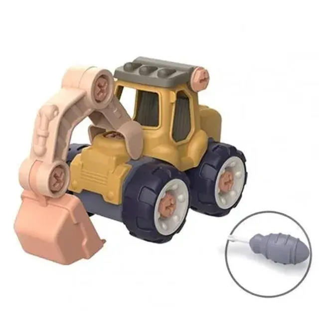 Stavebné stroje pre deti, plastové modely bagre, traktory, špičky a buldozéry, miniatúry pre chlapcov, darčeky, sady