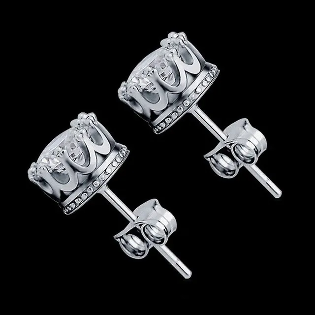 Men's earrings with zirconium - 2 colors