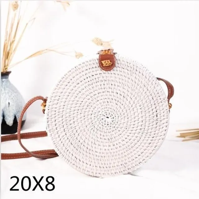 Rattan round handbag