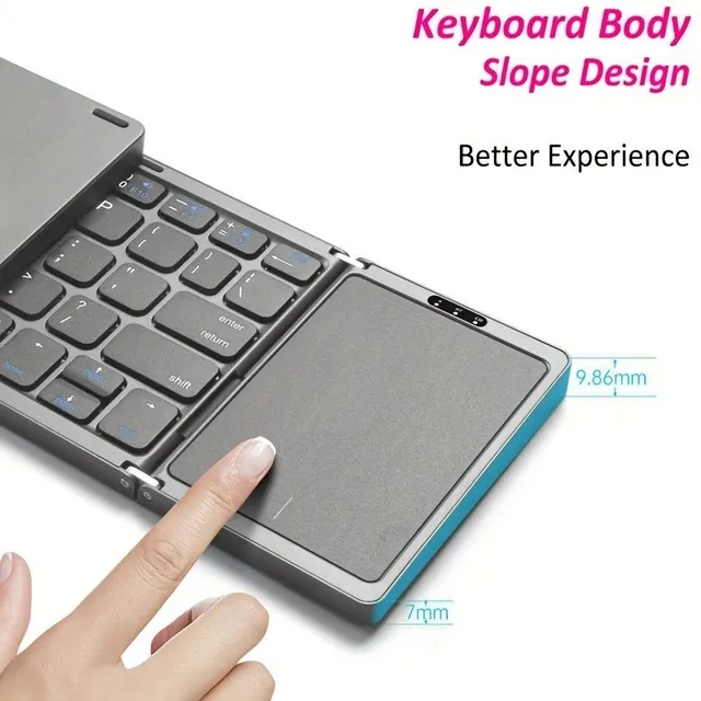 Skladacie mini bezdrôtové klávesnice s touchpad - pre Windows, Android, iOS, Mac, tablety a smartphony