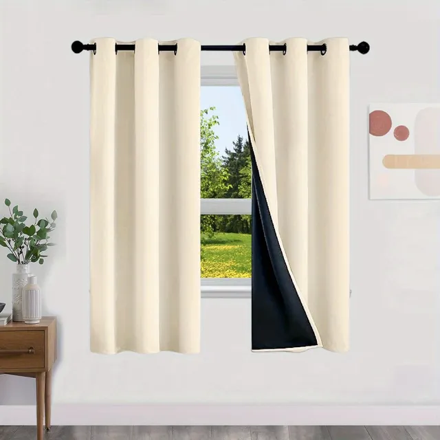 Blackout curtains with no pattern with thermal lining - Energy saving, privacy and style for living room, bedroom, kitchen and bathroom