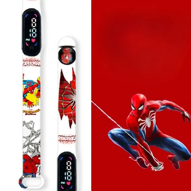Ceasuri digitale pentru copii cu pedometru și motive cu Spider-Man