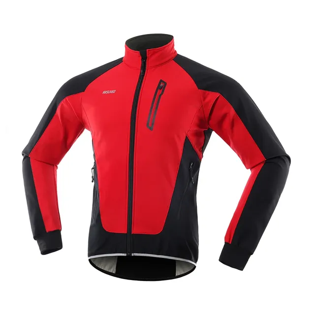 Veste de cyclisme d'hiver avec polaire thermique - Vêtements de cyclisme isolés, coupe-vent imperméable, manteau softshell