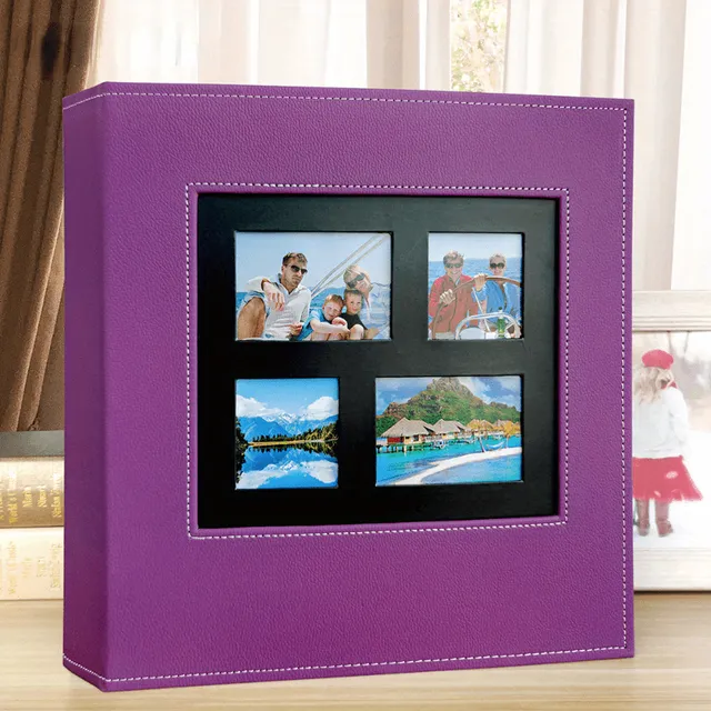 1pcs 15,24cm photo album, 600 pockets, extra large capacity Family wedding photo album holds 600 horizontal and vertical photographs