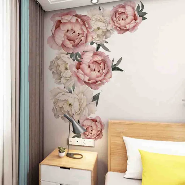 Luxury wall sticker with peony motif