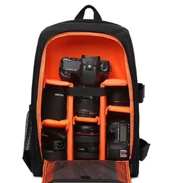 Fényképezőgép hátizsák kiegészítőkkel oranzova