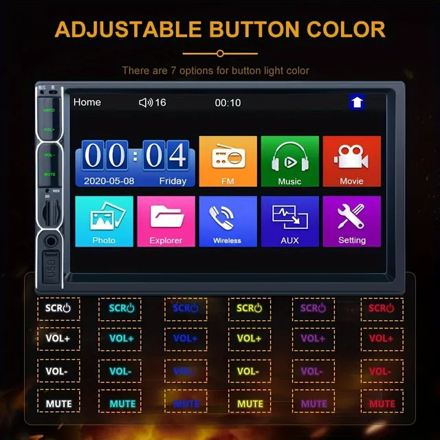 2DIN Autoradio with 17,78cm HD touch screen