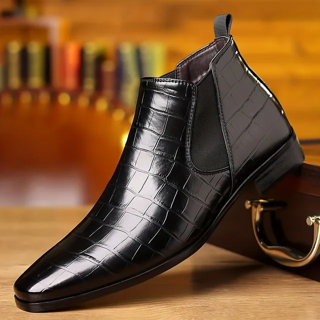 Men's Chelsea ankle boots, comfortable shoes for everyday wear, elegant ankle boots - smooth leather