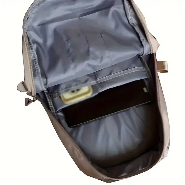 Trendy backpack with many pockets, monochrome, large capacity, ideal for travel and commuting