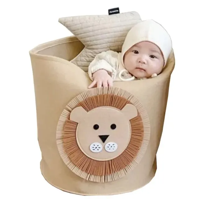 Folding toy basket with cartoon theme for children