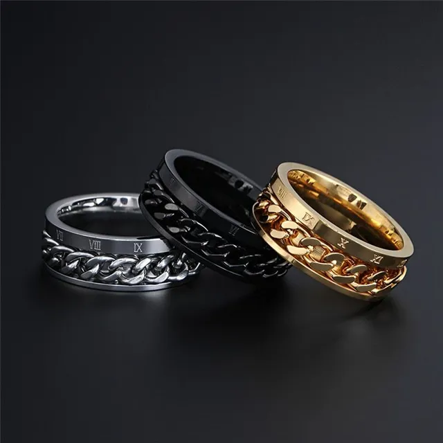 Men's elegant ring - fine pattern