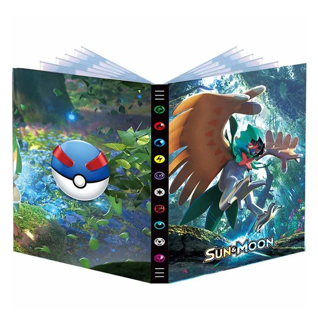 Stylish album for collector's cards with Pokemon themes