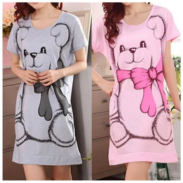 Women's cotton nightgown with print