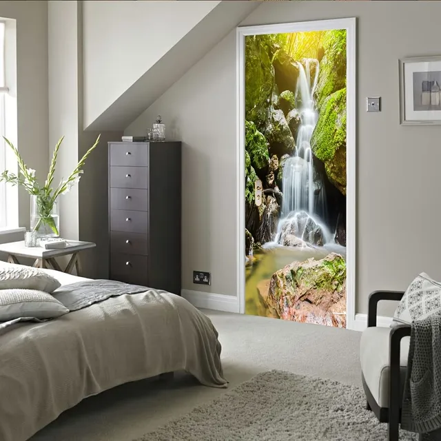 Beautiful 3D waterfalls made of stone tiles - Hanging door decoration