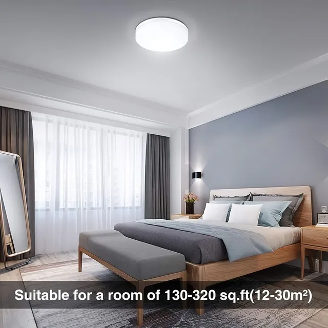 2ks Moderné 24W Round LED stropné svetlo 2. Generácia, 5000K 2200LM IP54 Vodotesné Kúpeľňa Light, Spálňa Obývacia izba Kúpeľňa Hall Kuchyňa Light