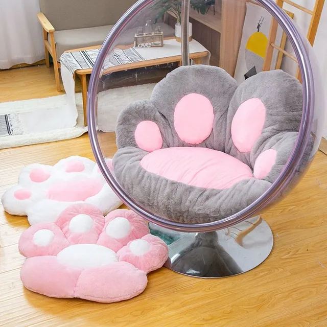 Cute plush armchair in the shape of a bear paw