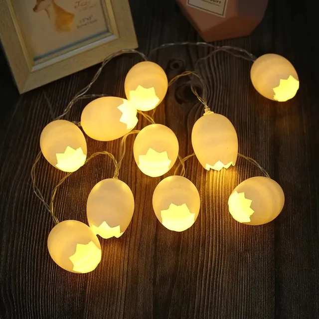 Velikonoční LED světelný řetěz s vajíčky
