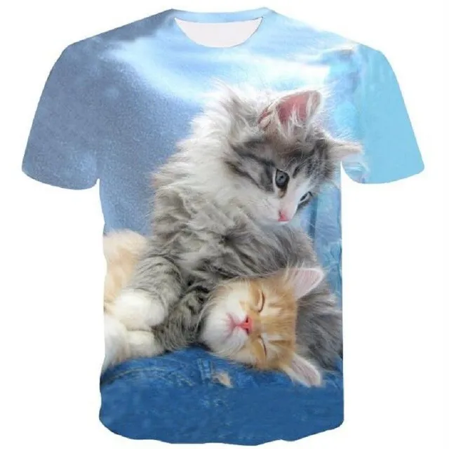 Detské tričko s mačkou B1503