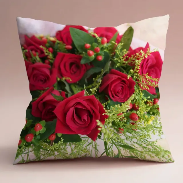 Gentle pillowcase with flower motif 45 x 45 cm