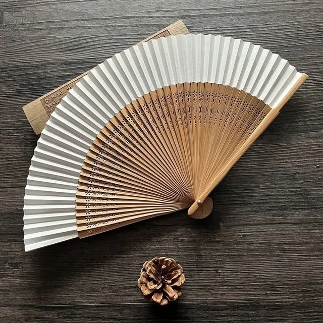 Popular stylish bamboo minimalist Japanese folding fan - more variants