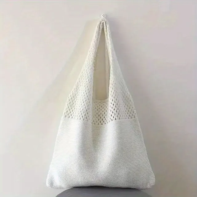 Knitted shopping bag for women - minimalist and universal design for everyday use