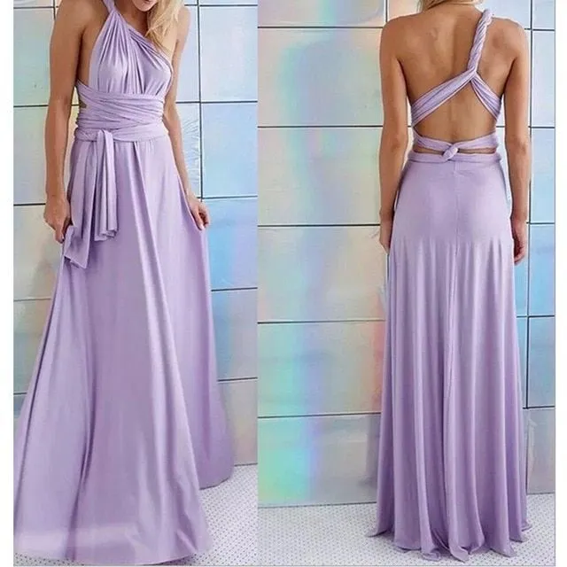 Robe longue à nouer pour femme