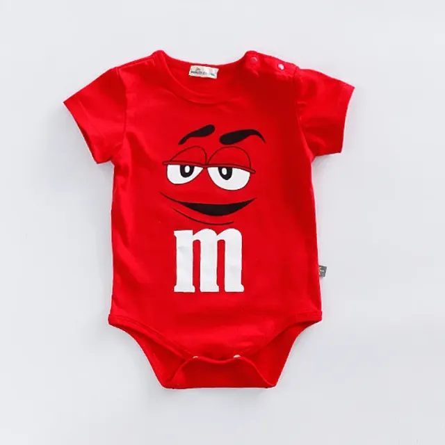 Stylish points for children aged 3-24 months, with short sleeve and printing