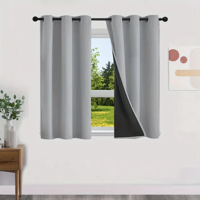 Blackout curtains with no pattern with thermal lining - Energy saving, privacy and style for living room, bedroom, kitchen and bathroom