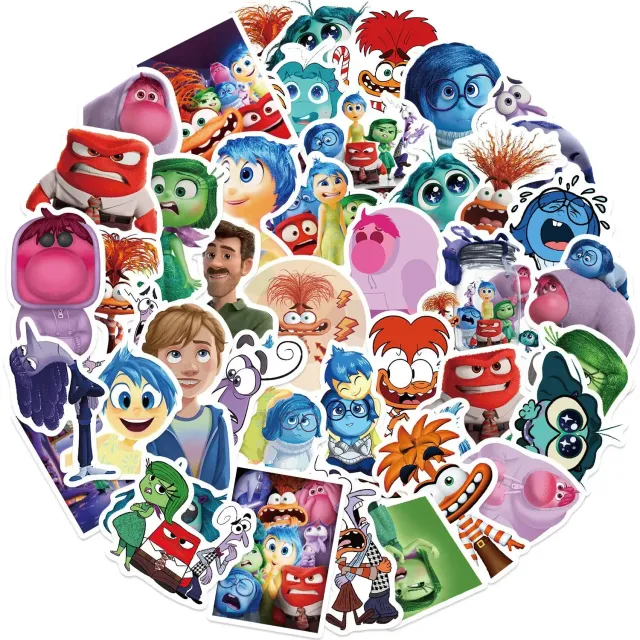 Set of 50 random waterproof stickers with theme of favorite characters from fairy tale In the head 2 - Inside Out 2