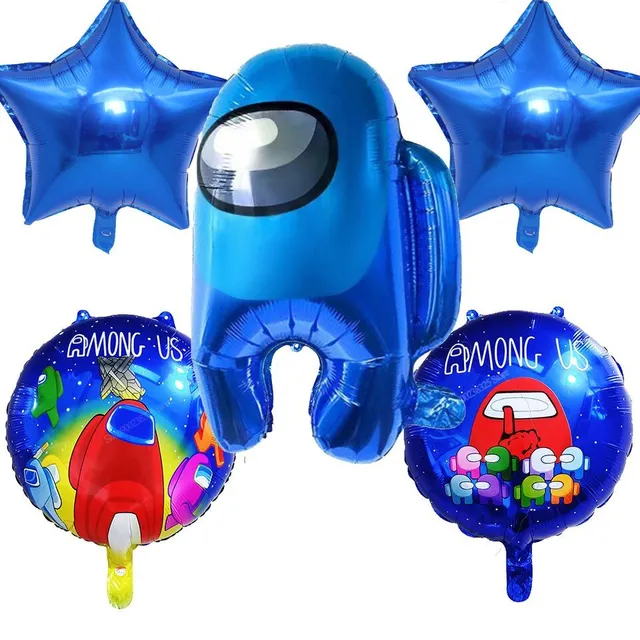 Party Birthday Balloons Among Us