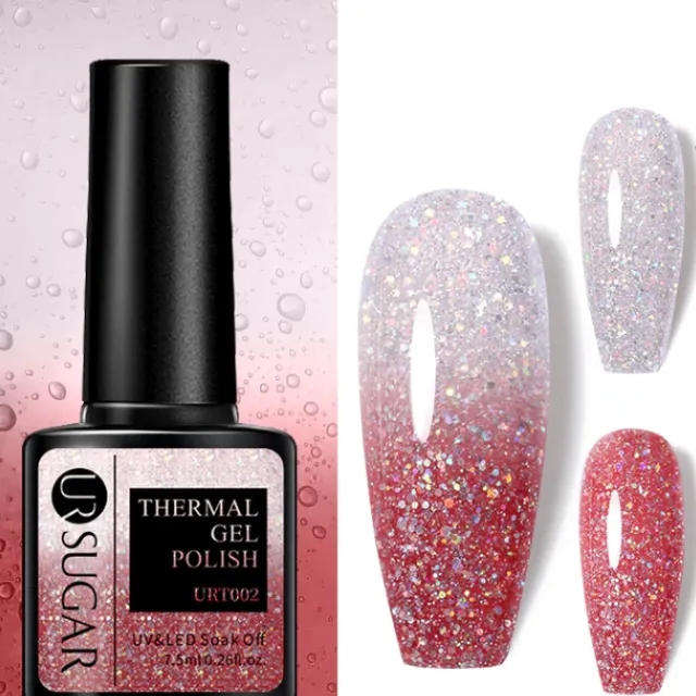 Temperature-responsive glitter gel varnish