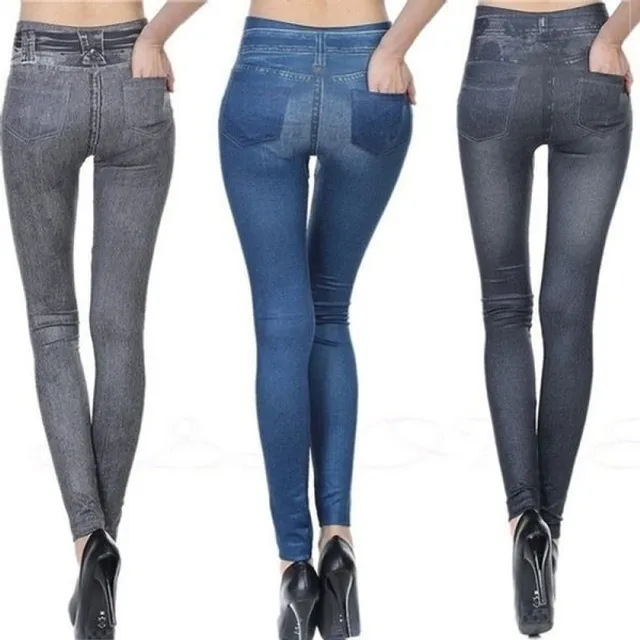 Women's Stretch Denim Pants in Plus Size