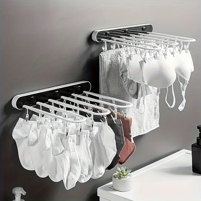 Dryer for balcony with pegs, multifunctional dryer for underwear, socks and lingerie
