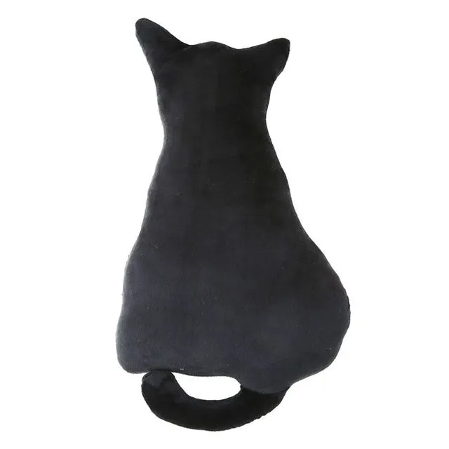 Soft and fluffy cushion in the shape of a black cat