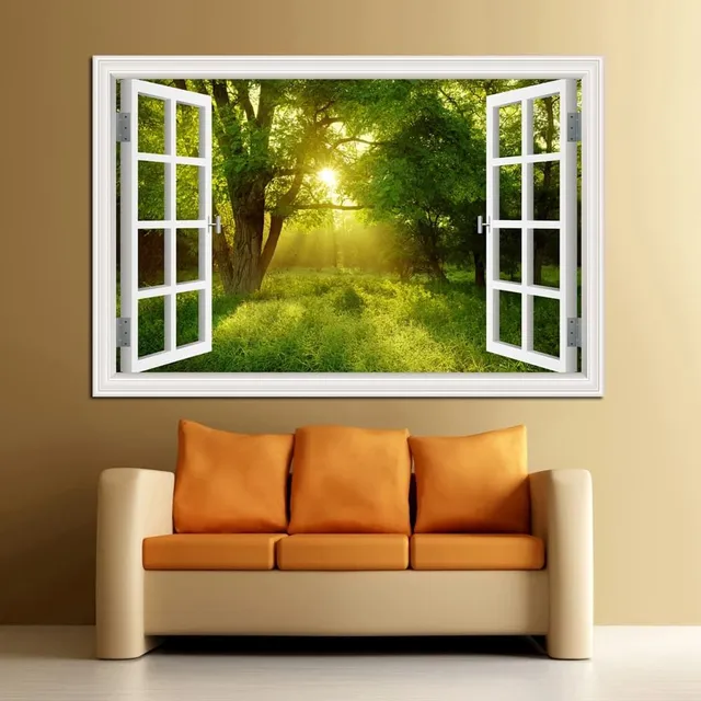 Wall Art 3D Sticker | Window, Landscape