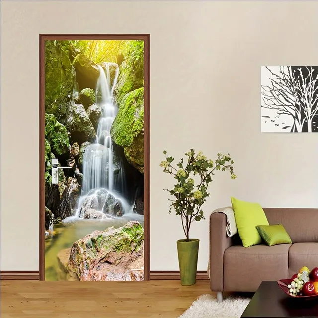 Beautiful 3D waterfalls made of stone tiles - Hanging door decoration