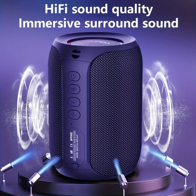 Transferable wireless speaker with subwoofer, 12 hours per charge, stereo sound, possibility to connect 2 speakers, 3000mAh battery