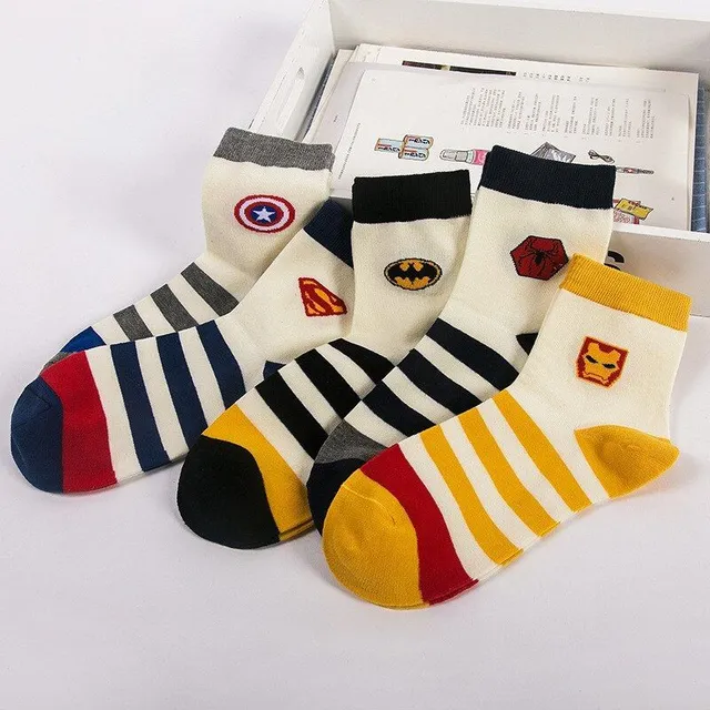 Unisex stylish socks and superhero motif