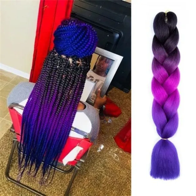 Multicoloured kanekalon hair on braids - multiple colours