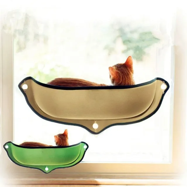 Pat de sticlă pentru pisici CaraCat 68-x-28cm khaki