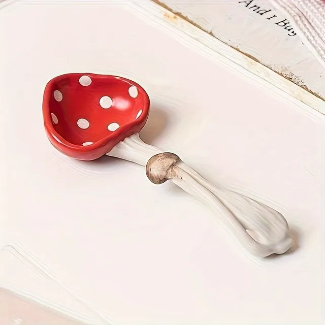 Cute cartoon spoons in the form of red toads made of quality ceramics