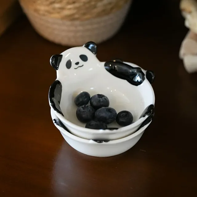 Bol ceramic pentru sosuri în formă de panda drăguță - ideal pentru iubitorii de sushi