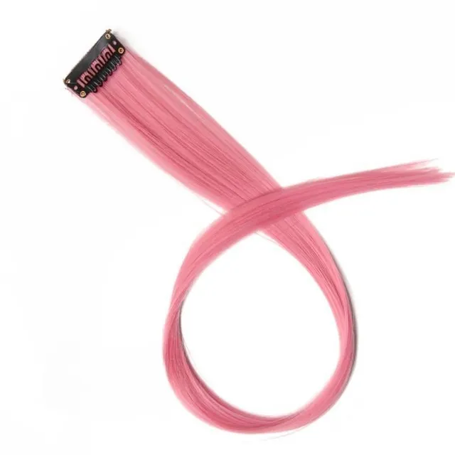 Strand of synthetic hair on clip - various colours