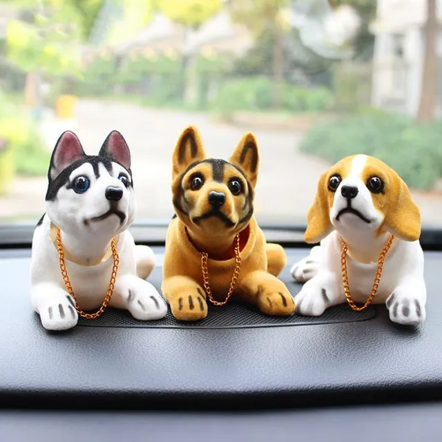 Autó baba Husky Beagle St. Bernard Shake Head Dog Decoration Autó belső dekoráció Aranyos kreatív ajándék asztaltető dísz