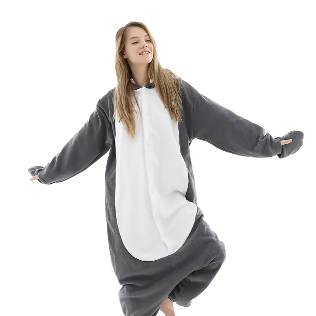 Christmas Shark Overal - Soft and cozy single colored pajamas with hood for children and adults